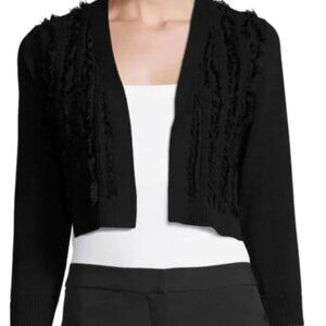 NWT Karl Lagerfeld 100% Cotton Black Cropped Cardigan Medium